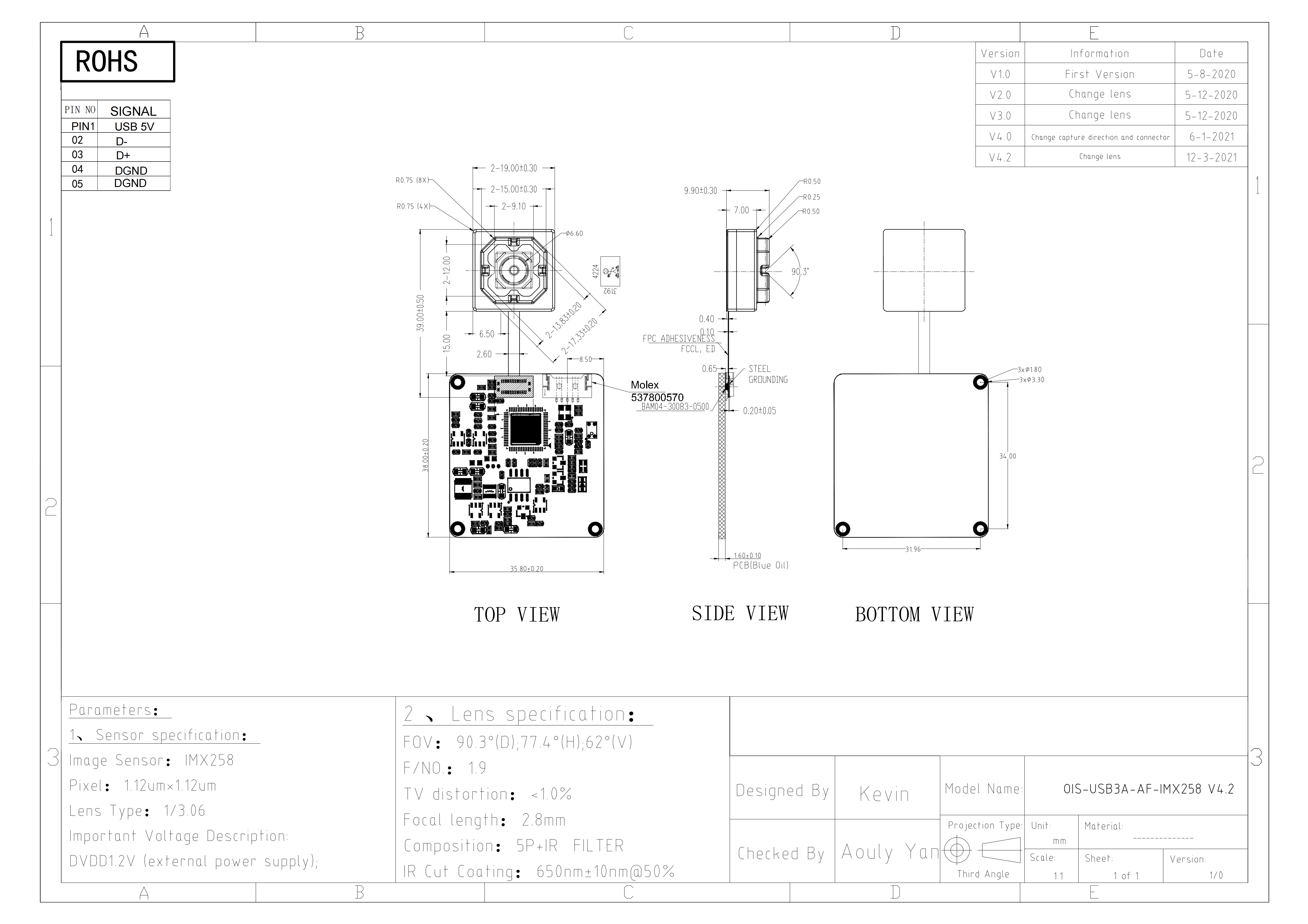 OIS-USB3A-IMX258 V4.2